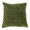 Hello Honey® 20'' Green Square Quilted Velvet Pillow Cover